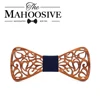 Mahoosive New Floral Wood Bow Ties for Men Bowtie Hollow Butterflies Wedding suit wooden bowtie Shirt krawatte Bowknots Slim tie ► Photo 1/6