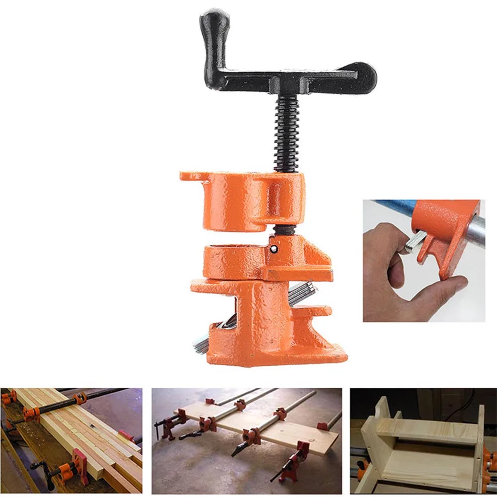 

1/2 3/4inch Wood Gluing Pipe Clamp Set Cast Iron Heavy Duty Woodworking Carpenter Tool Dropshipping