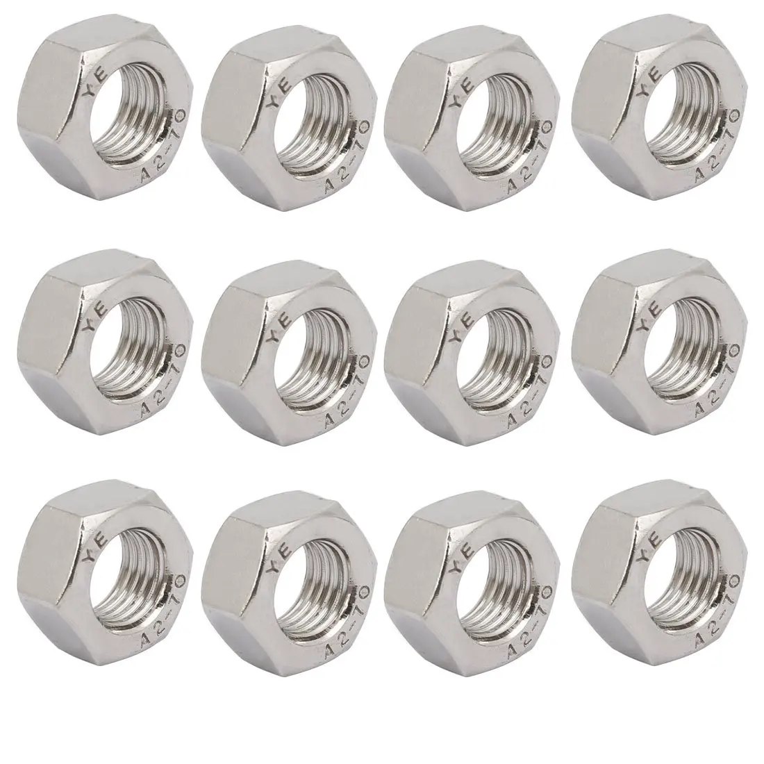

Fullerkreg 12pcs M12 x 1.5mm Pitch Metric Fine Thread 304 Stainless Steel Hex Nuts