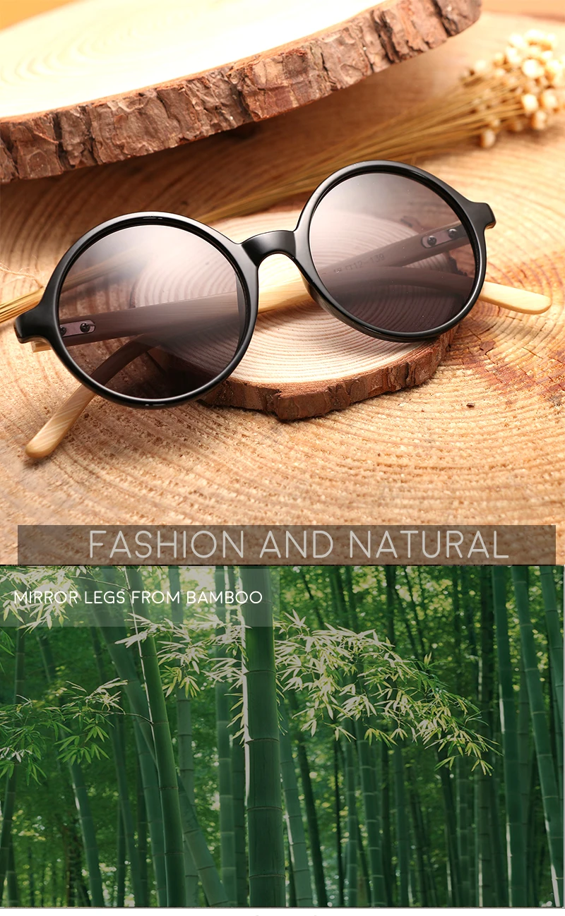 Круглые деревянные Солнцезащитные очки женские солнцезащитные очки мужские винтажные бамбуковые дамы солнцезащитные очки для женщин, зеркальные солнцезащитные очки Очки модные UV400