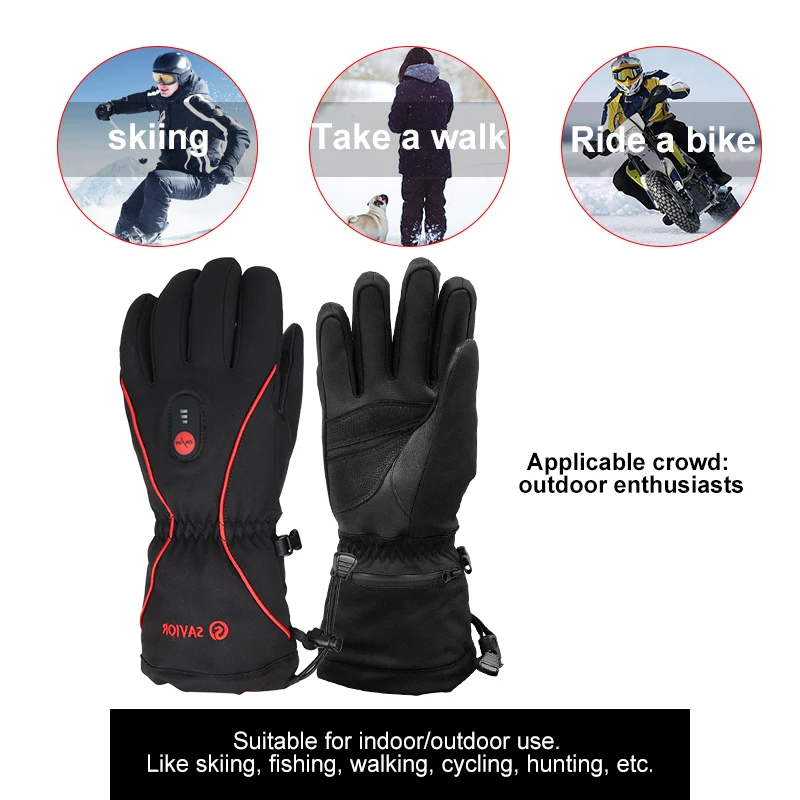 Спаситель профессиональные лыжные уличные спортивные перчатки водонепроницаемые ветрозащитные велосипедные альпинистские перчатки с подогревом