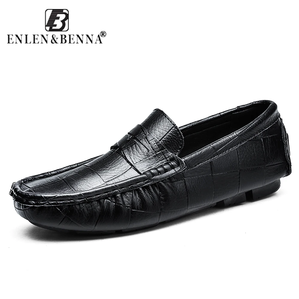

Causal Men Shoes Slip-On Spring and Autumn Split Leather Flats Handmade Loafers Fashion Designer Zapatos Chaussure Hombre