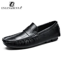 Causal Men Shoes Slip-On Spring and Autumn Split Leather Flats Handmade Loafers Fashion Designer Zapatos Chaussure Hombre