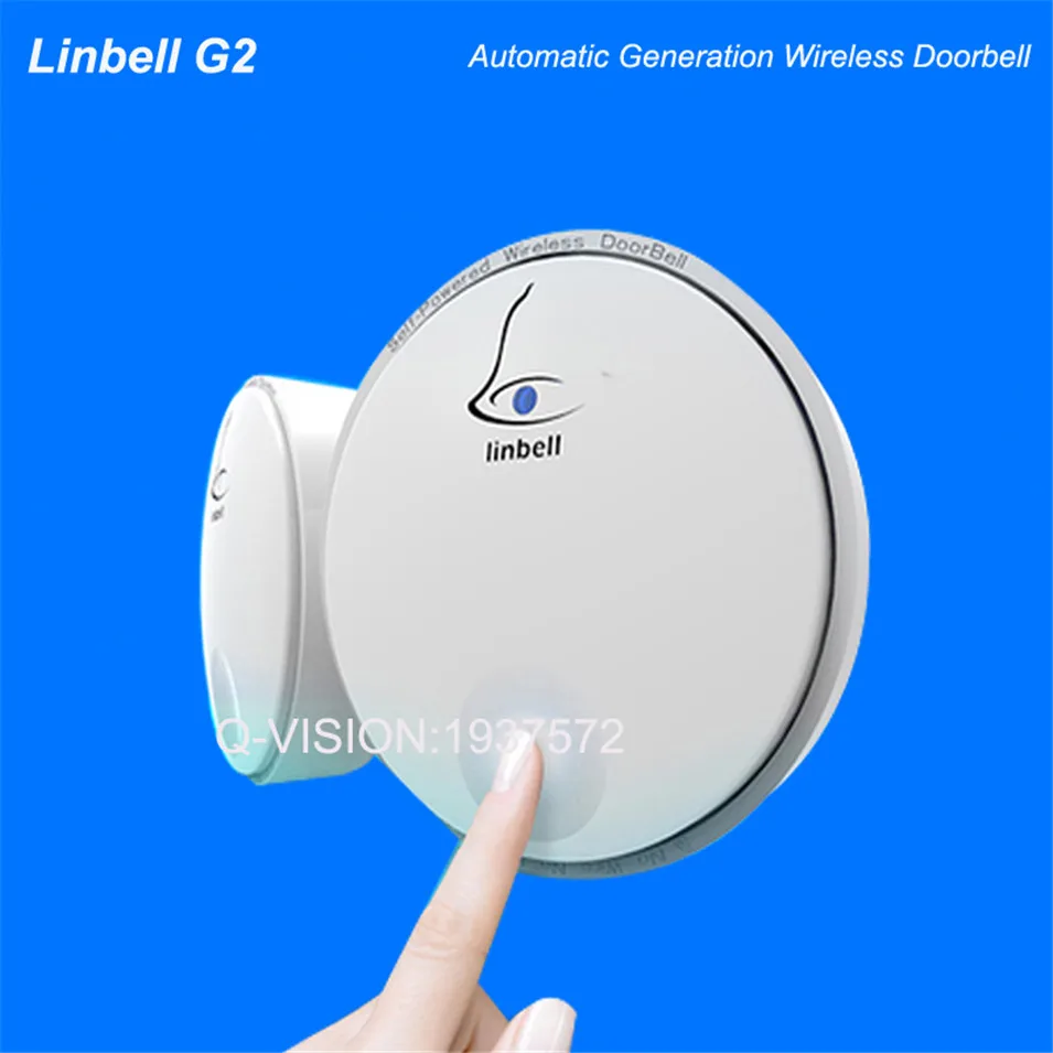 

Linbell 32 Tunes Wireless Cordless Digital Waterproof Doorbell G2 Automatic Generation No Battery Control Distance 100m RF433MHZ
