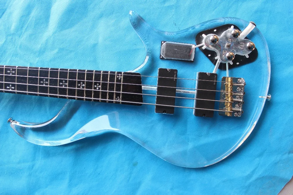 Acrylic bass, bass with EMGHZ pick up, 24 electric bass, EMS free