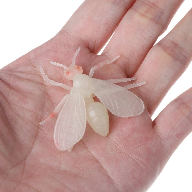 HBB Novelty 12Pcs Soft Spider Insect Night Glow in the Dark Worms Halloween Toy Joke Gag Kids Luminous Toys 3