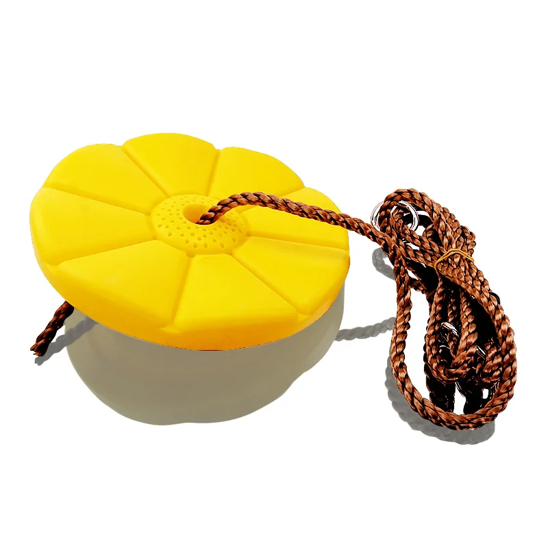 Funny kids climbing rope Swing Disc Climbing Rope Children Kids Garden Playground Backyard Outdoor Swing Games Equipment Toys - Цвет: Yellow