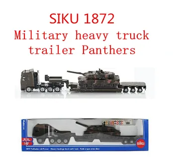 

1:87 alloy military model, SIKU 1872 heavy truck trailer Panthers, high metal casting simulation pull back toys, ,free shipping