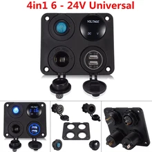 4 in 1 Universal Auto Switch 6-24V Blue LED Dual USB Port Car Charger+ Voltmeter+12V Power Socket +On-Off Switch for Car Vehicle цена 4 in 1 Universal Auto Switch 6-24V Blue LED Dual USB Port Car Charger+ Voltmeter+12V Power Socket +On-Off Switch for Car Vehicle цены онлайн
