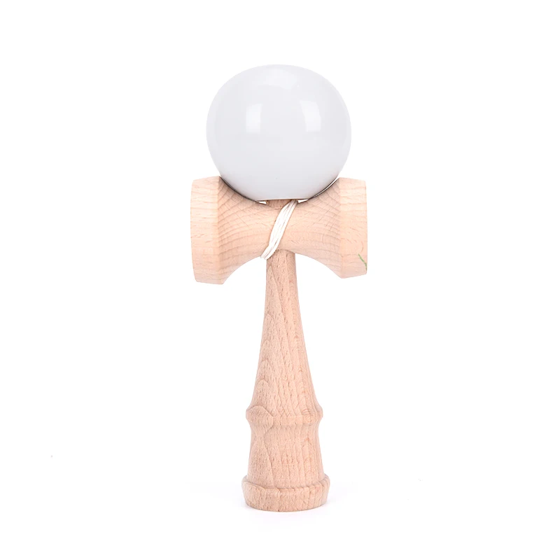 Новые 20 см деревянные игрушки мяч шар Kendama PU краски струны профессиональные игрушки для взрослых досуг спортивная игрушка для игр на открытом воздухе - Цвет: Белый