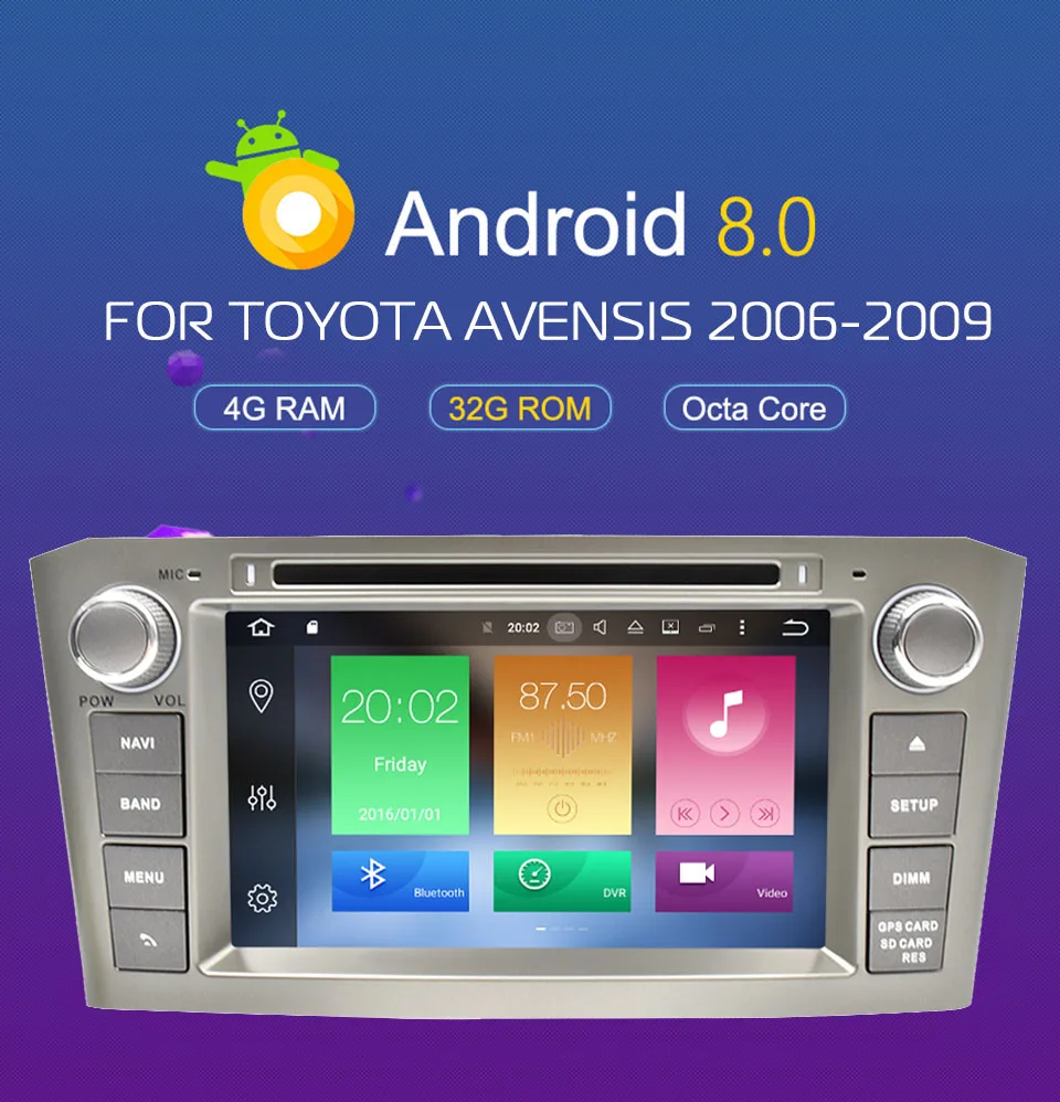 Excellent Marubox 7" Android 8.0 4GB RAM Car DVD GPS For Toyota Avensis T25 2004 2005 2006 2007 2008 Stereo Radio Audio Video Navigation 0