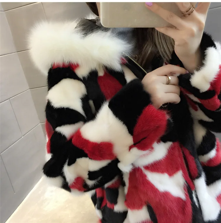 Best New winter Women Natural Real Pieces mink fur coat hooded with fox collar Mink Fur Jacket Outwear 14 Best New winter Women Natural Real Pieces mink fur coat hooded with fox collar Mink Fur Jacket Outwear 14