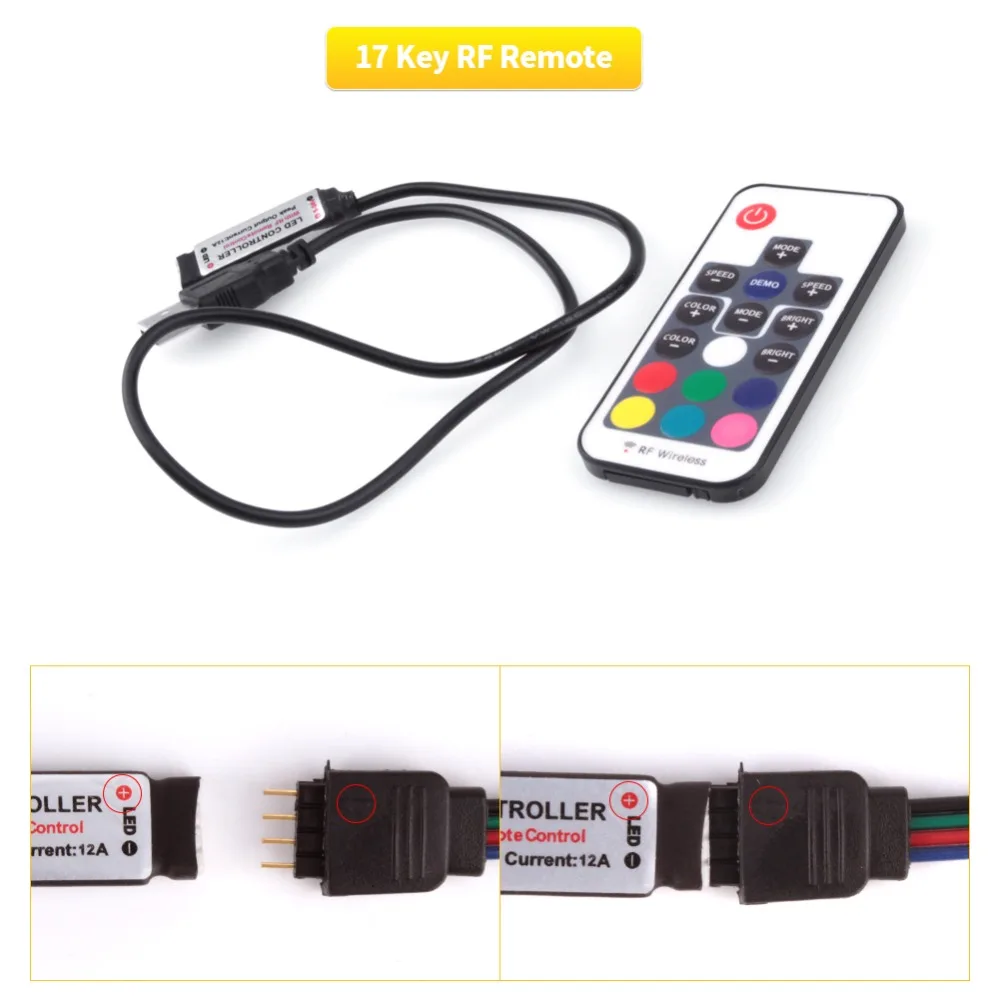 DC 5 в USB светодиодный RGB контроллер для USB Светодиодная лента мини 3Key управление 24Key ИК пульт 17Key RF беспроводной пульт дистанционного управления