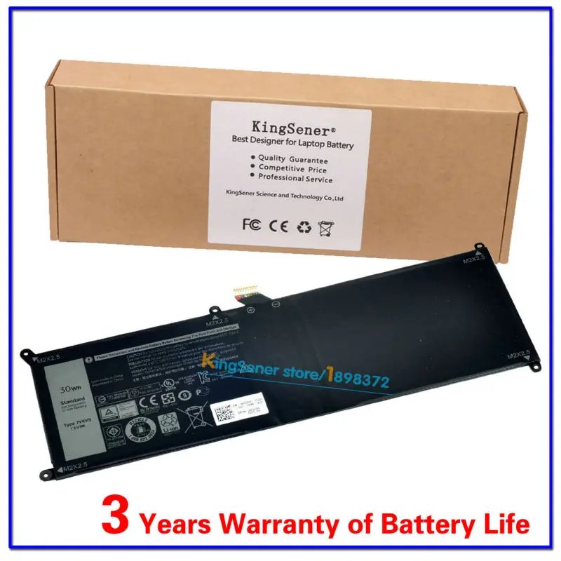 KingSener 7.6V 30WH New Laptop Battery 7VKV9 For DELLXPS