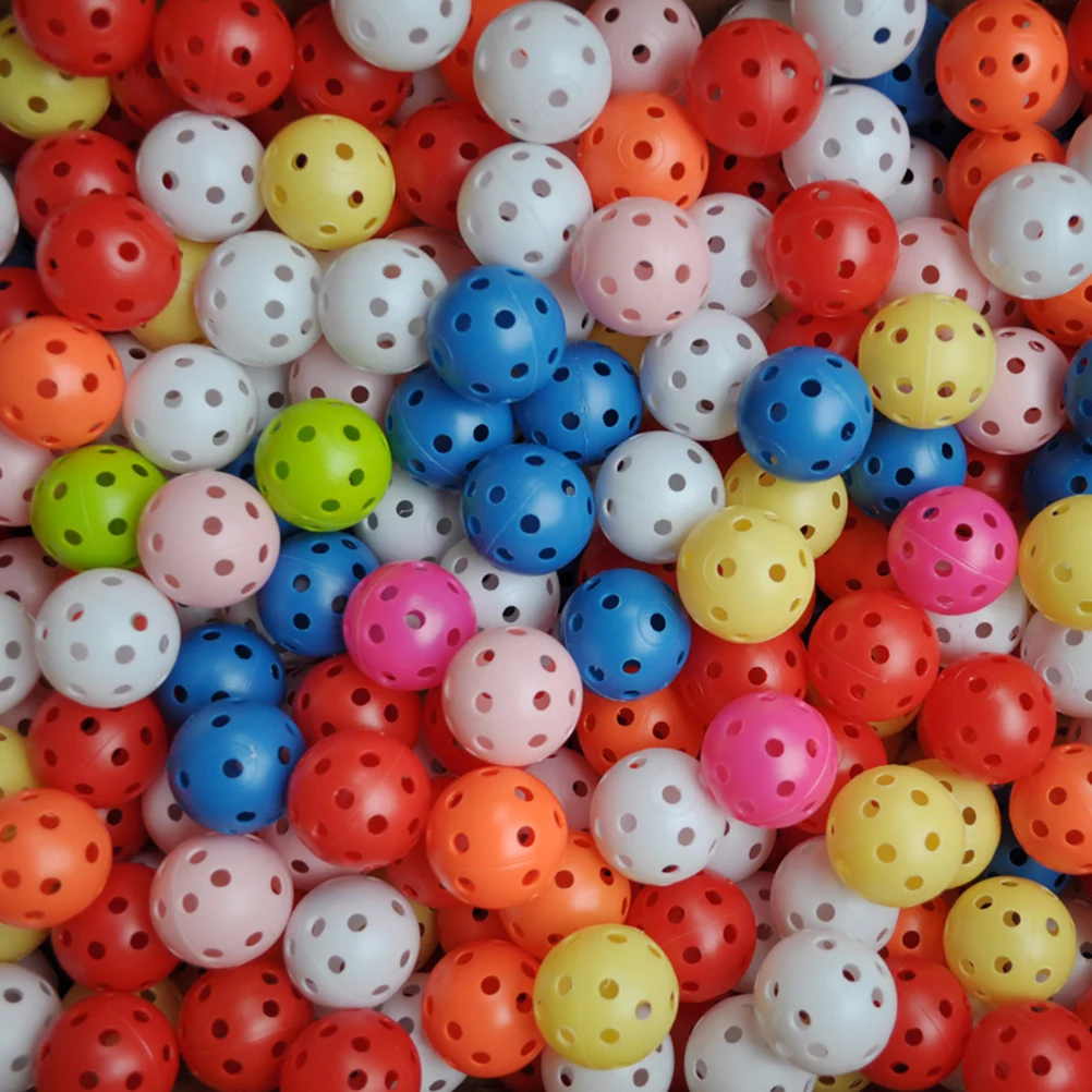 20 шт. Пластик Мячи для гольфа свистеть airflow Hollow Гольф Практика Учебные спортивные мячи случайный Цвета