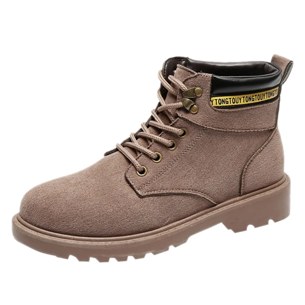

Ankle Boots Round toe Women Boots Lace Up Flat Biker Military Army Combat sewing Shoes Woman botas mujer Martin motorcycle boot
