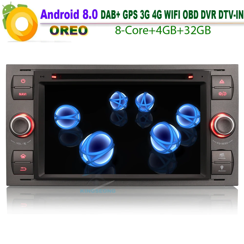 7 &quotAndroid 8 0 Авторадио DAB + GPS NAVI CD BT WiFi 4G OBD RDS USB SD автомобильный Радио плеер для Ford