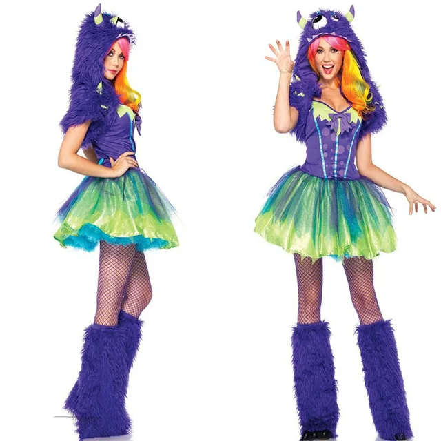 Halloween Cosplay Costume Animal Cosplay Set Women Sexy Green Monster Cosplay Cosutmes Party Fairy Carnaval Deguisement 3PCS Set - Image 6