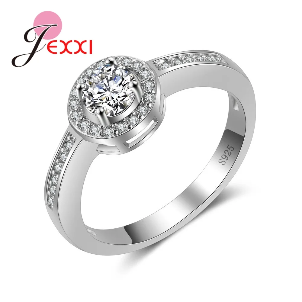 

GIEMI 100% 925 Sterling Silver Colored AAA Cubic Zirconia Exquisite Workmanship Solid Rings For Women Party Wedding Ring Jewelry