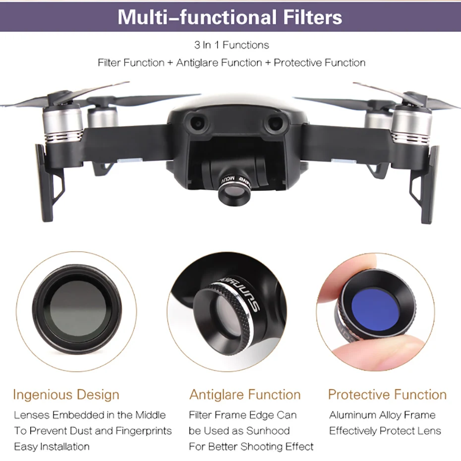 Комплект защитных фильтров для камеры Mavic Air Φ ND 4 8 16 32 CPL MCUV DJI Аксессуары