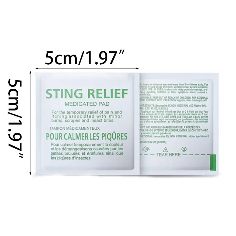 100 Pcs/Set Anti Mosquito Wipes Pad Wet Pest Control Sting Relief Itch Mosquitoes Repeller Child Nursing Relieve Pain Tissue#11