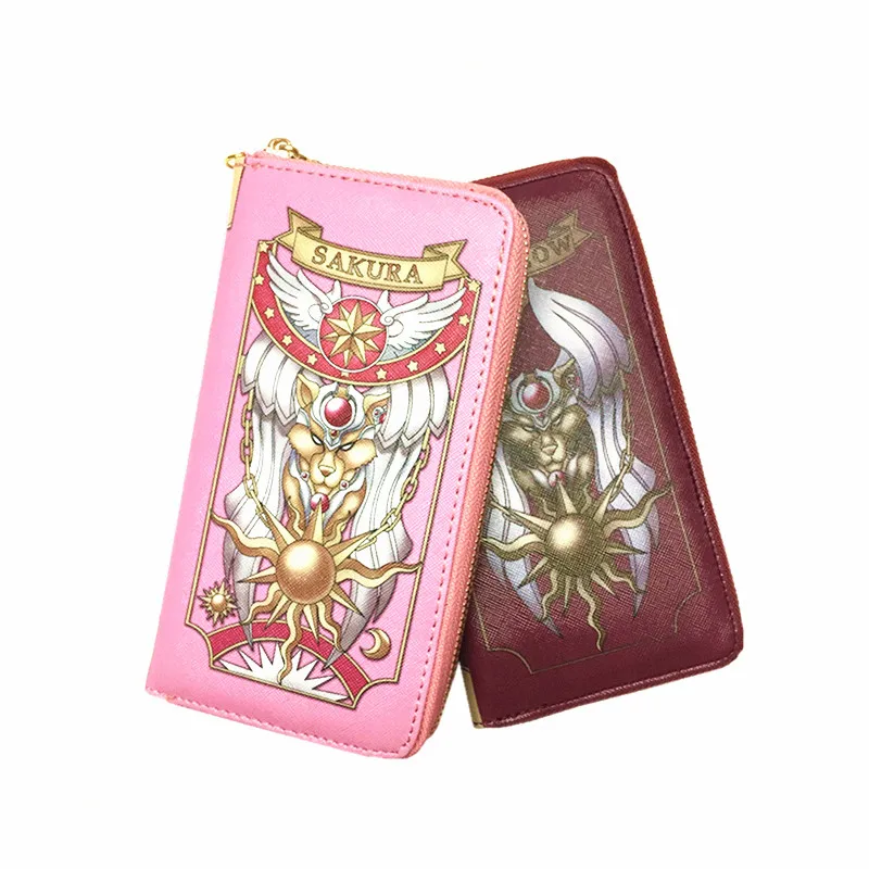  2016 New Arrival Cosplay Anime Card Captor Sakura Fashion Women Wallets Female Cards Holders Cartoon Long Wallets Withe Zipper 