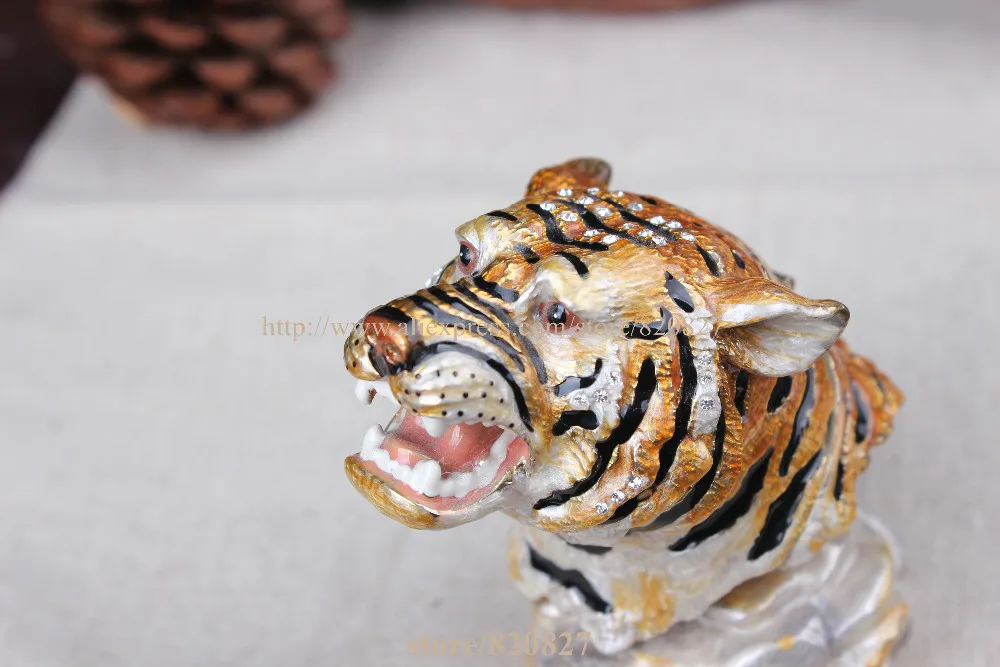 Sammlung Metall Tiger Kopf Skulptur Figurine Tiger Kopf Strass Schmuckstuck Geschenk Box Wilden Tiger Jeweled Zinn Schatullen Box Box Ps3 Box Bonesbox Purple Aliexpress