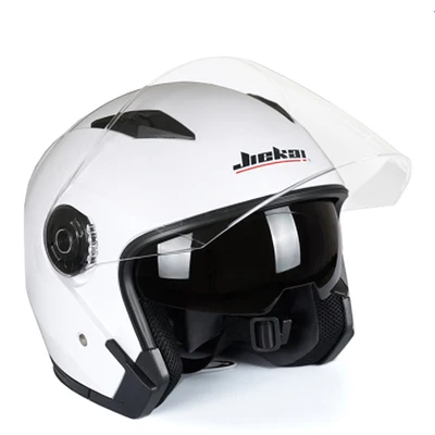 Бренд JIEKAI 512 мотоциклетный шлем с открытым лицом Capacete De Moto Cascos гоночные очки мотоциклетные винтажные шлемы с двумя линзами