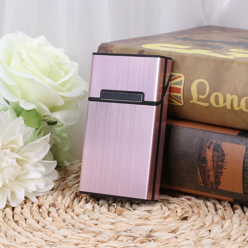 Женский Алюминиевый металлический портсигар коробка держатель табака чехол для хранения подарок