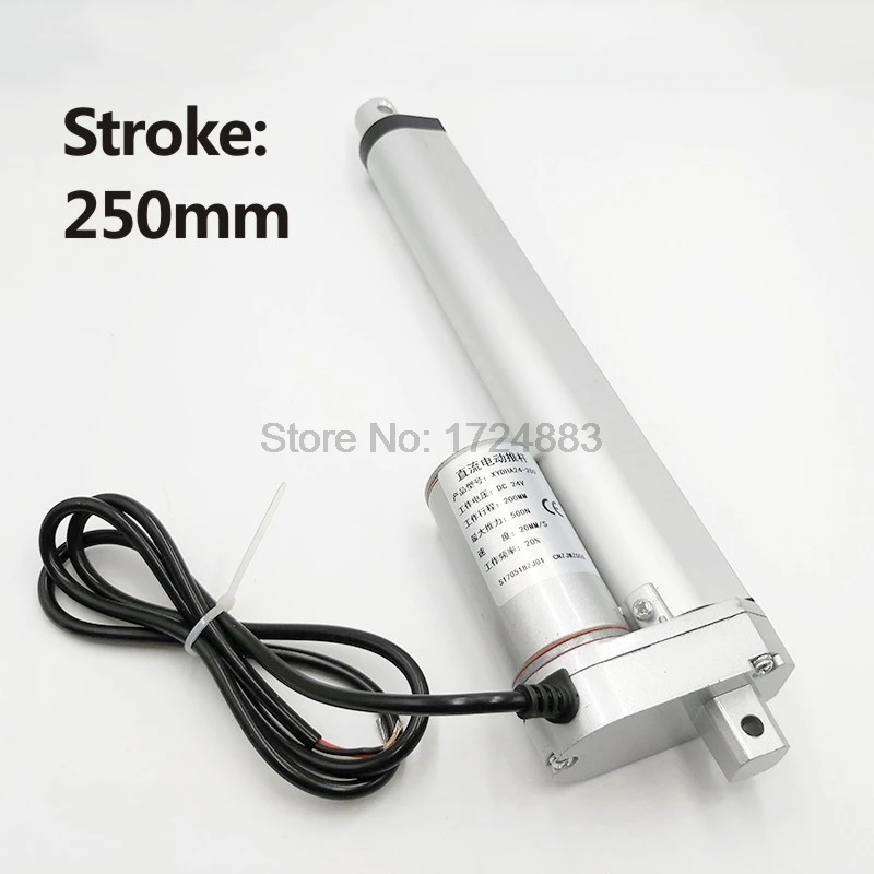 

Electric Linear Actuator 12V/24V DC Motor 250mm Stroke Linear Motion Controller 100/200/300/500/600/750/800/900/1100/1300/1500N