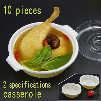 

50pcs Disposable soup pot takeaway soup rice macaroni and noodle porridge Two size to choose
