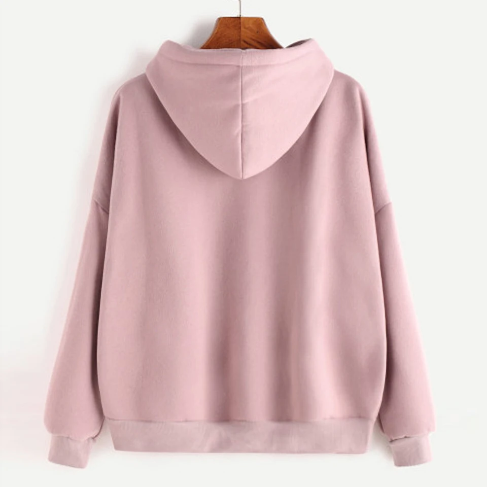 Цвет красного вина Толстовка Solid oversize свитшот розовый Kawaii Полерон Mujer Для женщин