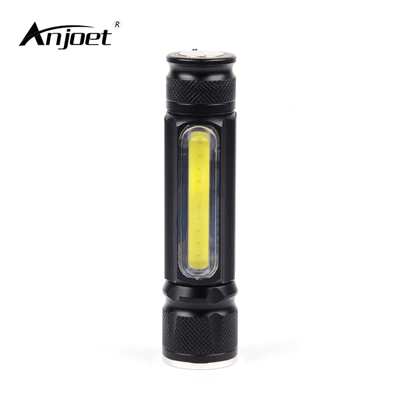 ANJOET USB Перезаряжаемый Фонарик Cob XML T6 светодиодный масштабируемый фонарик с