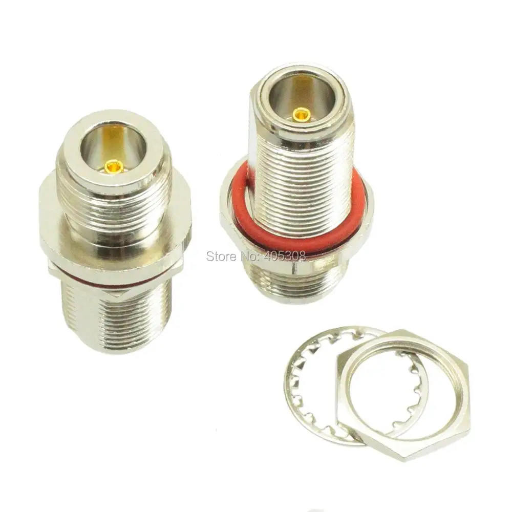 2PCS Premium N Female to Female Bulkhead Silver Panel Mount Connector Adapterin Parts