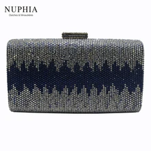 NUPHIA Новинка Стразы жесткий клатч вечерние сумки для вечеринки, выпускного фиолетовый/темно-синий/зеленый