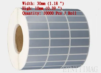 

Silver PET Label Sticker 30x10mm(0.39")x10000Pcs/Roll Pieces Matte Silver PET Blank Label Waterproof Tear resistant Oilproof