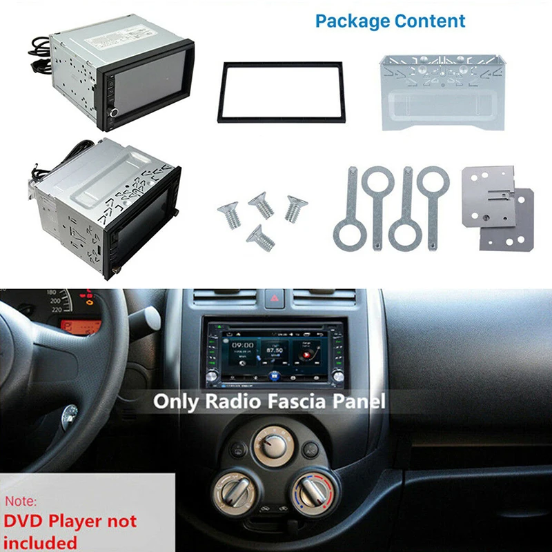 

2Din Car Stereo Install Dash Bezel Panel for Radio DVD Player Mounting Kits Frame Fascias for VW Jetta Passat Golf Citi Chico