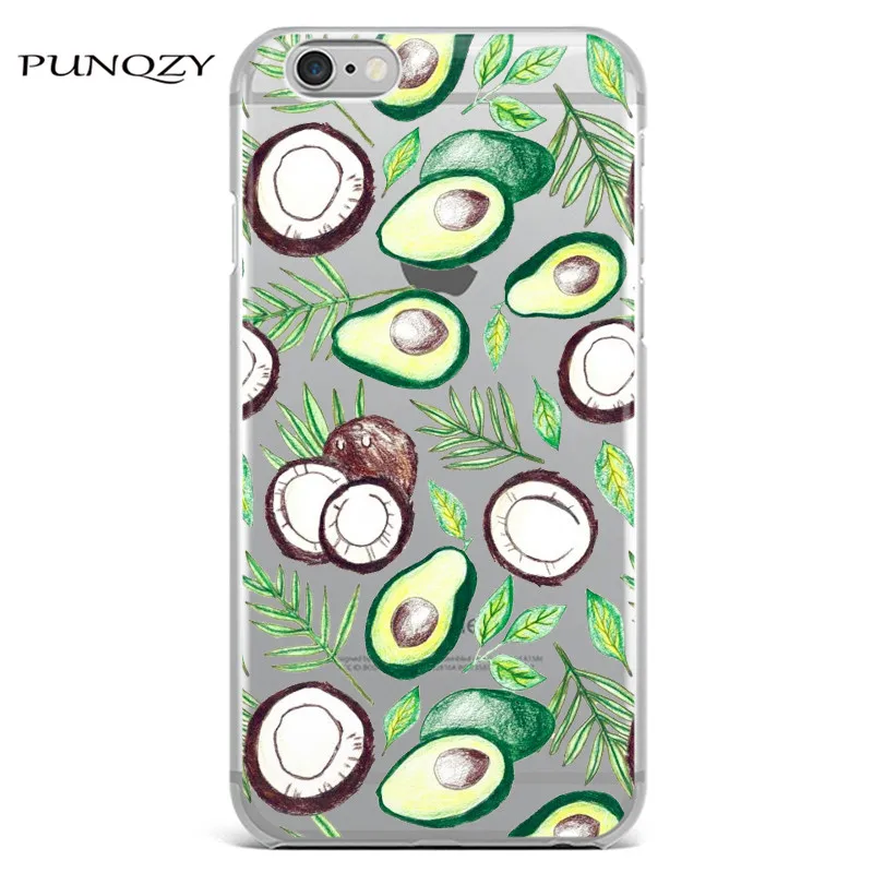 Чехол для телефона с авокадо iPhone X 8 8Plus 5 5S SE 7 7Plus 6 6S Plus прозрачный мягкий