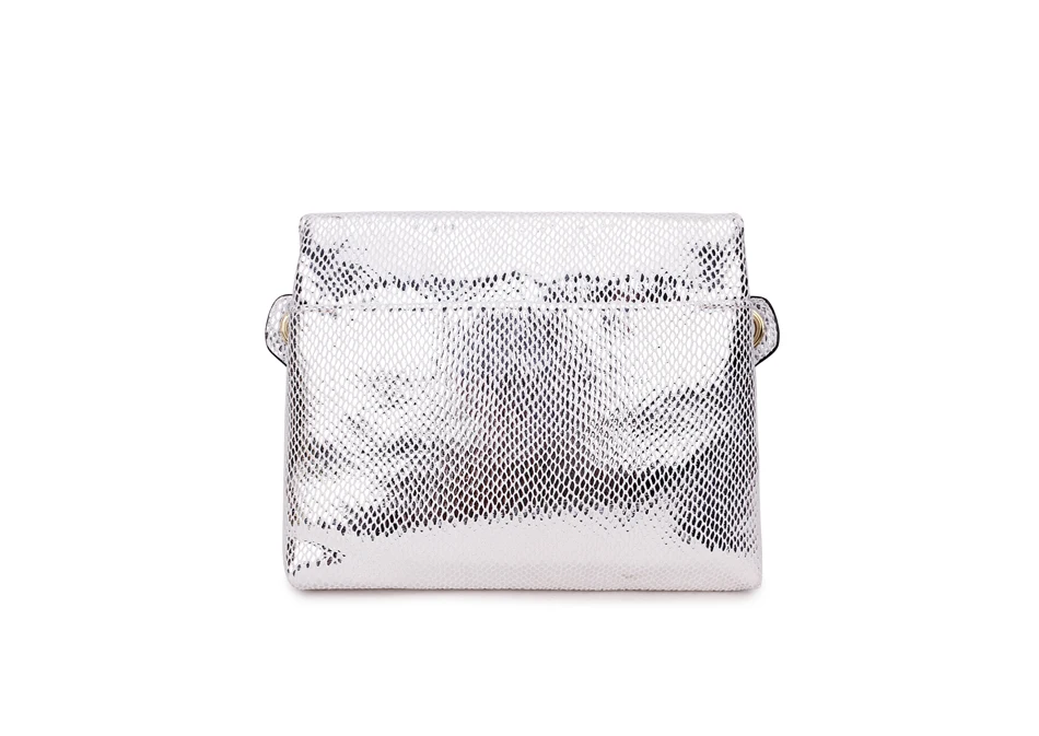 Роскошная Серебряная сумка-мессенджер женская сумка на плечо женская кожаная сумочка маленький кошелек-клатч сумка через плечо для женщин