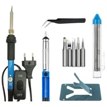 7 в 1 60 Вт набор паяльников с регулируемой температурой наконечники паяльника паяльник насос сварочный Пинцет трубка