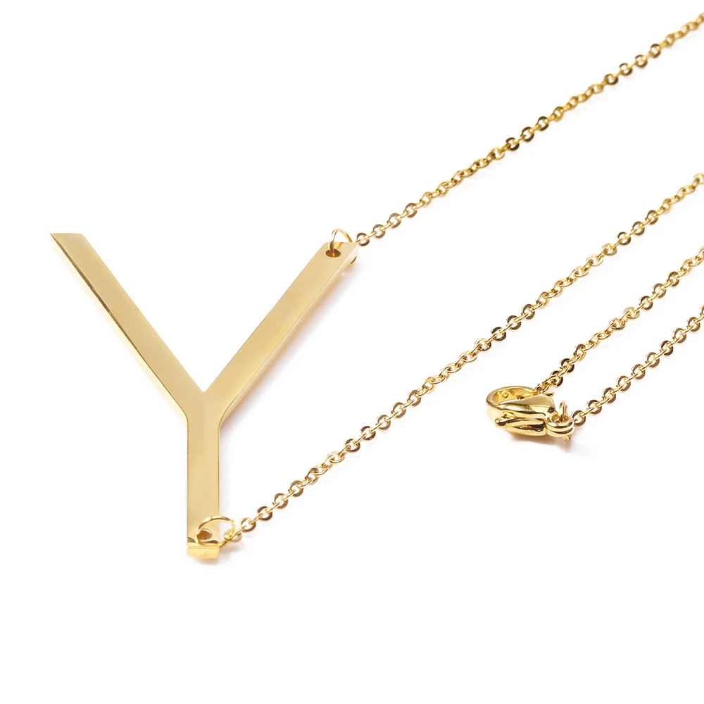 

Gold Color Women Necklace Letter L Gold Sample With Zircon Earrings Women Summer Boho Fashion Alloy Jewelry Lobster Clasp