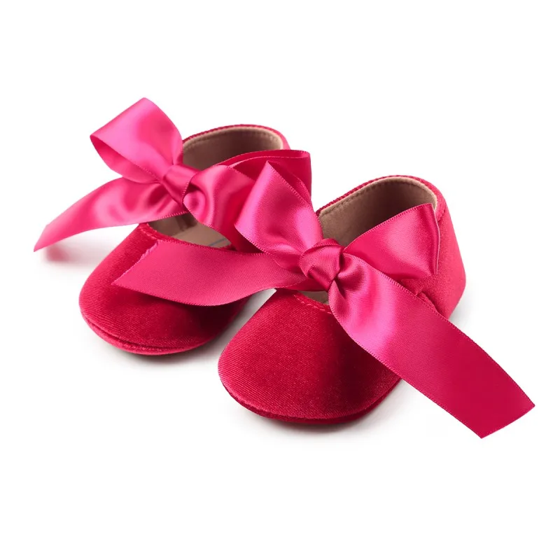Обувь бант Принцесса для маленьких девочек мягкая нескользящая обувь с бахромой для маленьких девочек 0-18 месяцев