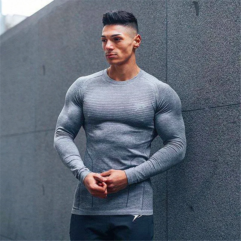 Mens-long-sleeved-t-shirt-cotton-Slim-fit-gyms-Fitness-Bodybuilding-workout-fashion-clothing-male-Casual
