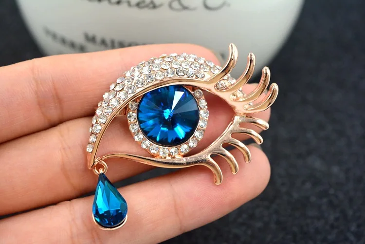 

Brooch angel tears big eyes zircon brooch Crystal From Swarovski Court style clothing corsage 2019 European Fashion Jewelry