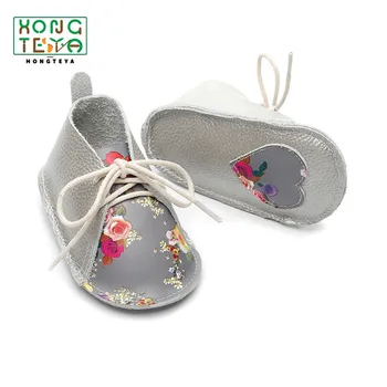 

Baby Moccasins Pink Heart lace up Firstwalkers Genuine Leather Newborn Baby Shoes Baby Soft Sole Non-slip Footwear Casual Shoes