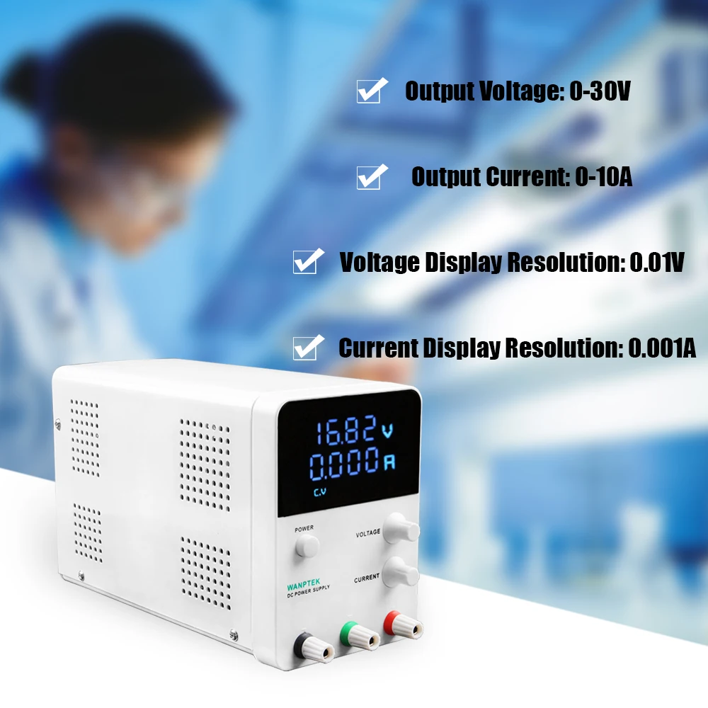 Лабораторный блок питания регулируемый 4 цифры коммутатор напряжения регулятор переключатель Напряжение стабилизатор для детей, на возраст от 0 до 30V 0-10A 115 V/230 V 50/60Hz