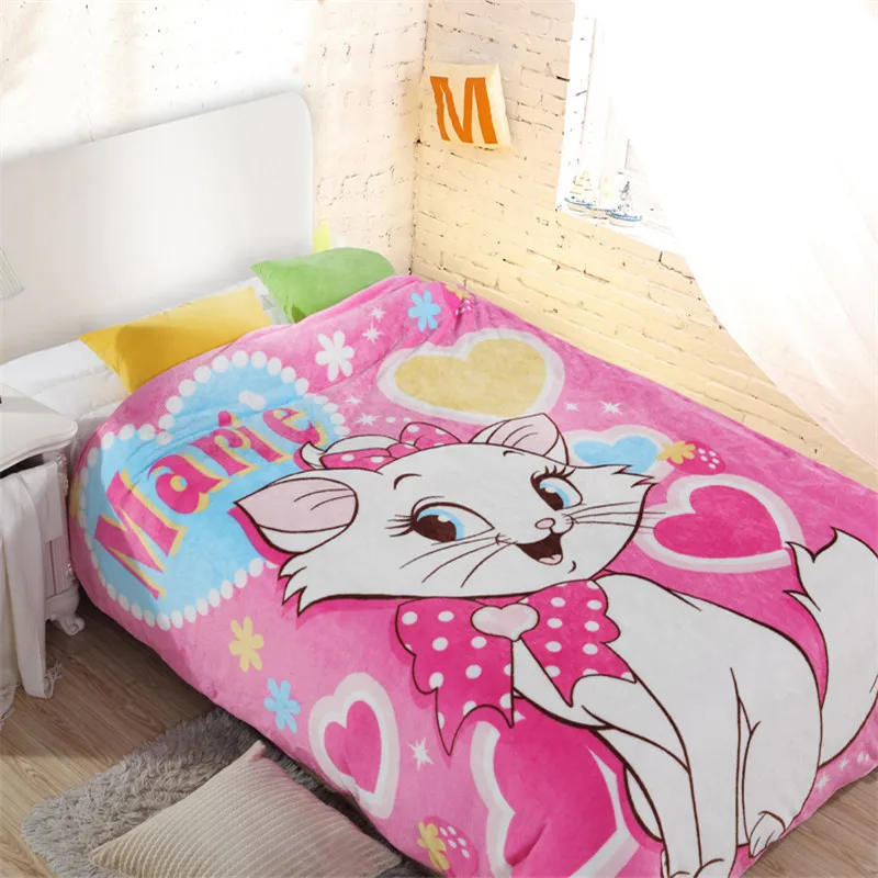 Теплое Мягкое мини-одеяло Marie Cat на кровать, Коралловое Флисовое одеяло, Губка Боб Дораэмон, дорожное одеяло для детей, 70x100 см, 150x200 см
