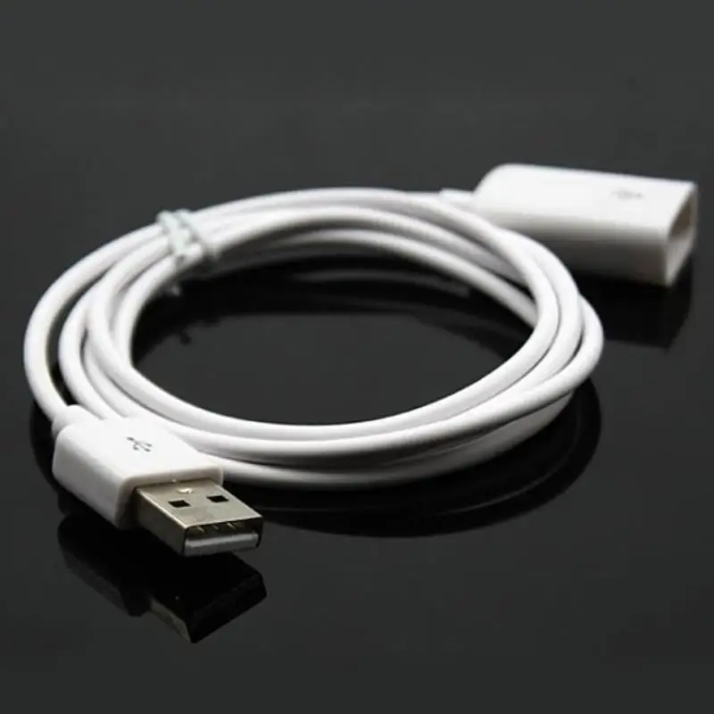 1pc USB 2.0 Male To Female Extension Cable 100CM White Extend Cord