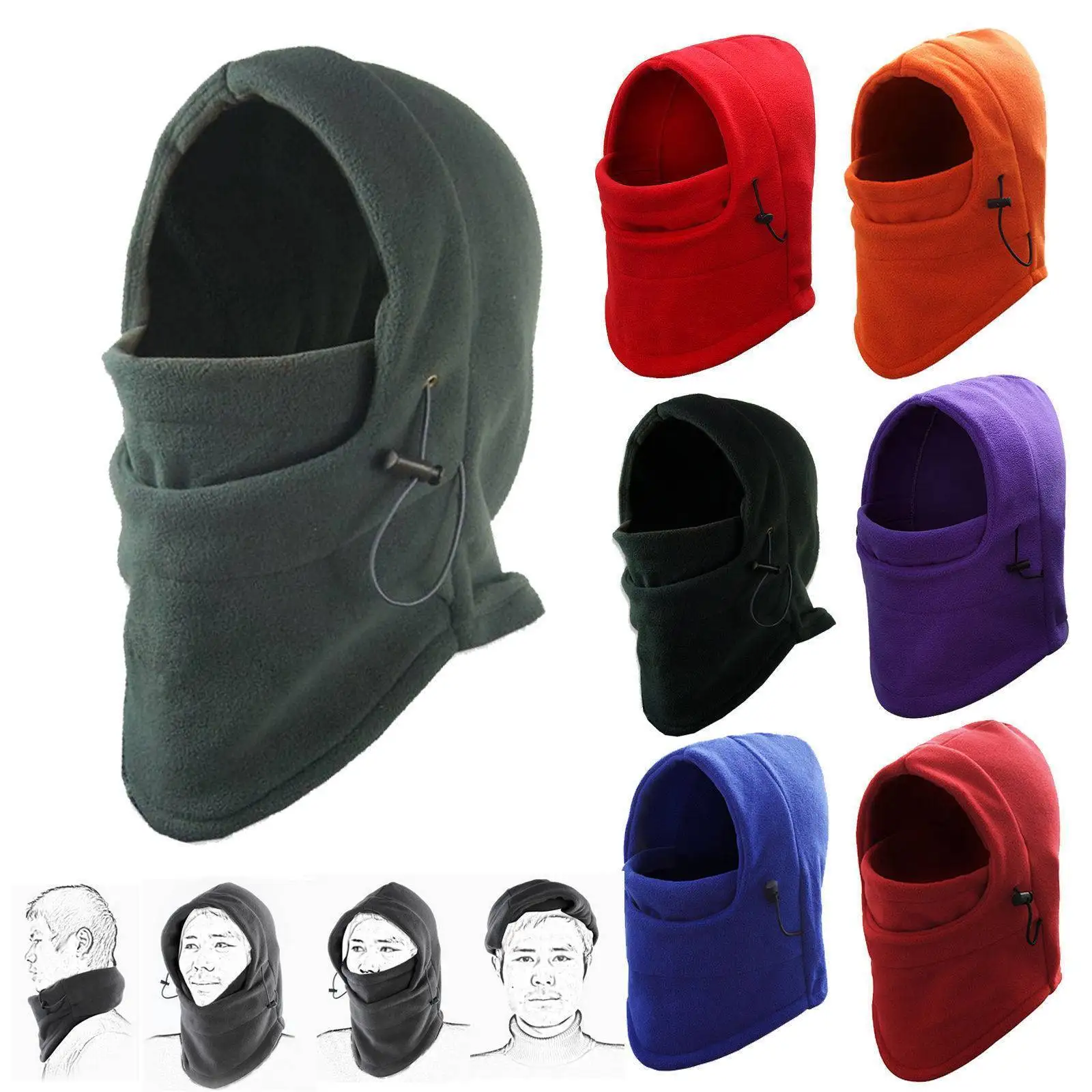 

2019 winter hats for men women hat Fashion Fleece balaclava mask windproof brimless winter cap Black cap Fleece Beanie