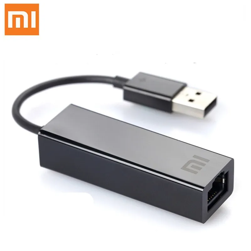 Xiaomi USB Внешняя быстрая Ethernet карта RJ45 mi USB2.0 к Ethernet кабель LAN адаптер 10/100 Мбит/с сетевые карты для ноутбука - Цвет: Черный